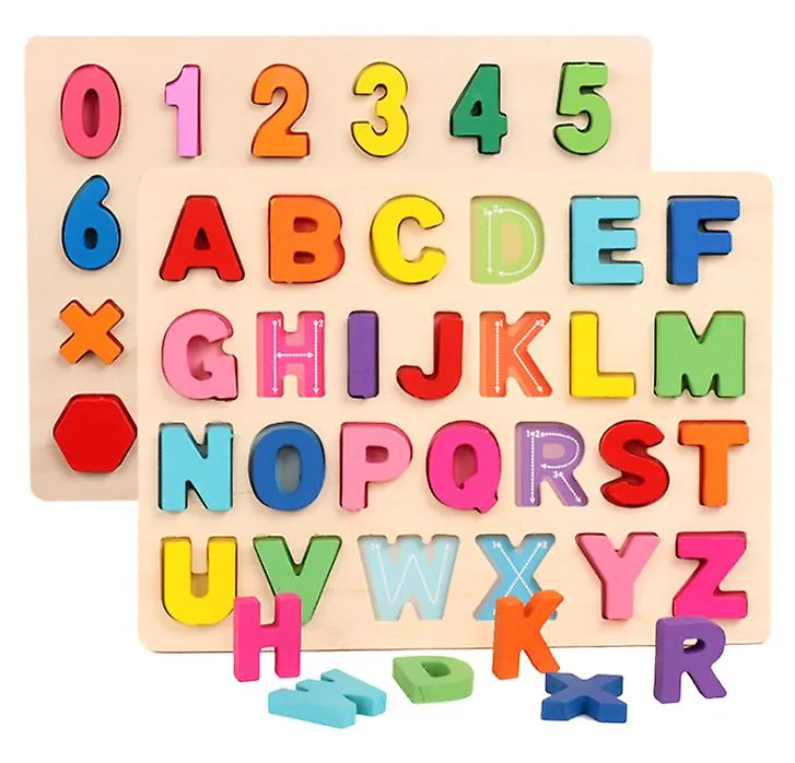 0-20 numbers Wooden jigsaw puzzle For Toddlers, Abc Case Letter And Number Educational Toys