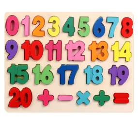 0-20 numbers Wooden jigsaw puzzle For Toddlers, Abc Case Letter And Number Educational Toys