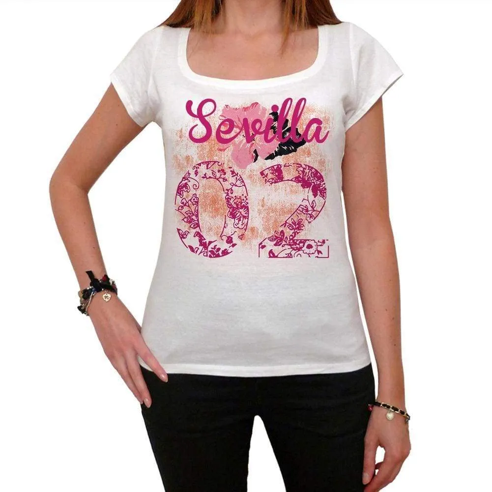 02, Sevilla, Women's Short Sleeve Round Neck T-shirt 00008