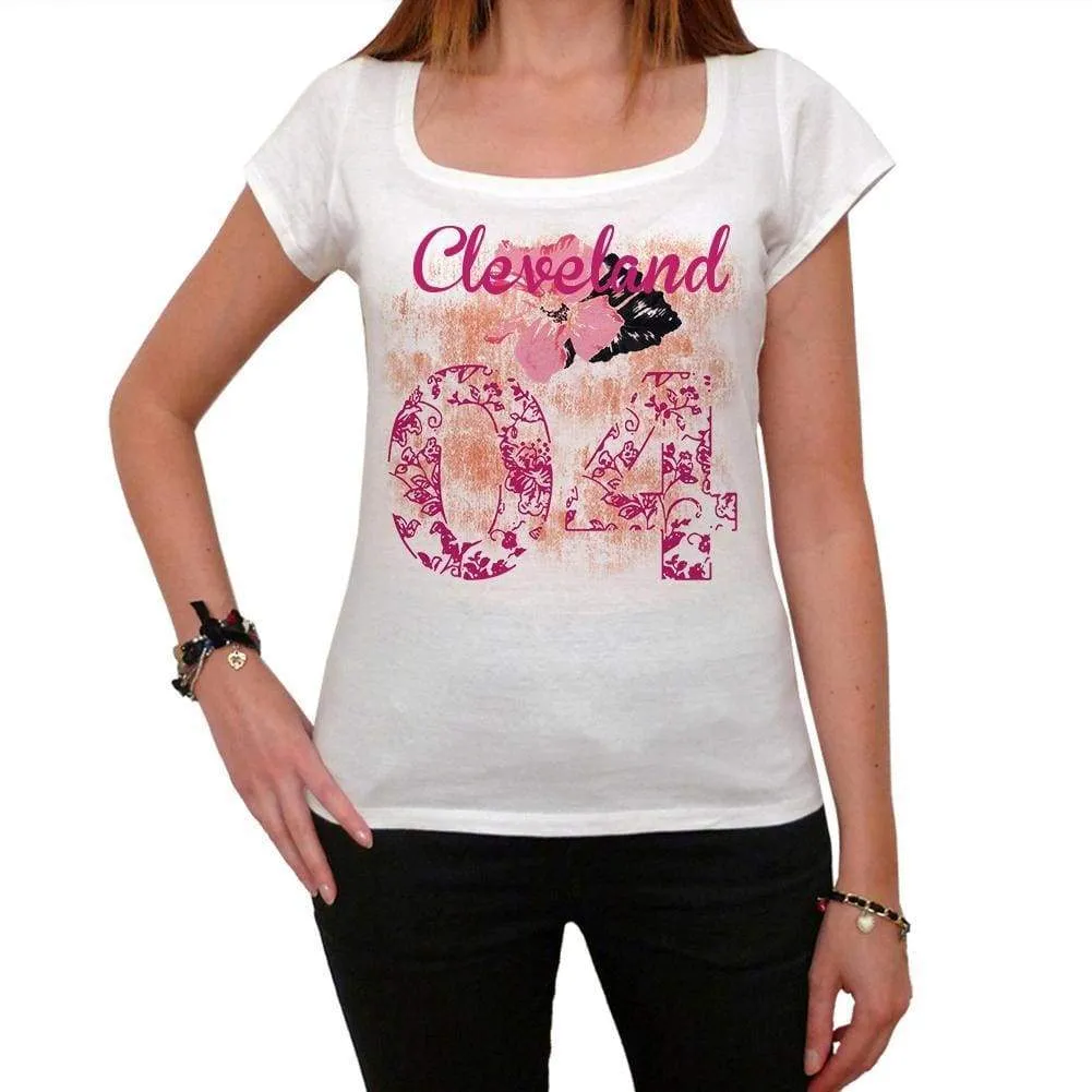 04, Cleveland, Women's Short Sleeve Round Neck T-shirt 00008