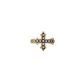 11 BLACK RHODIUM SOPHIA DIAMOND GOTHIC CROSS RING