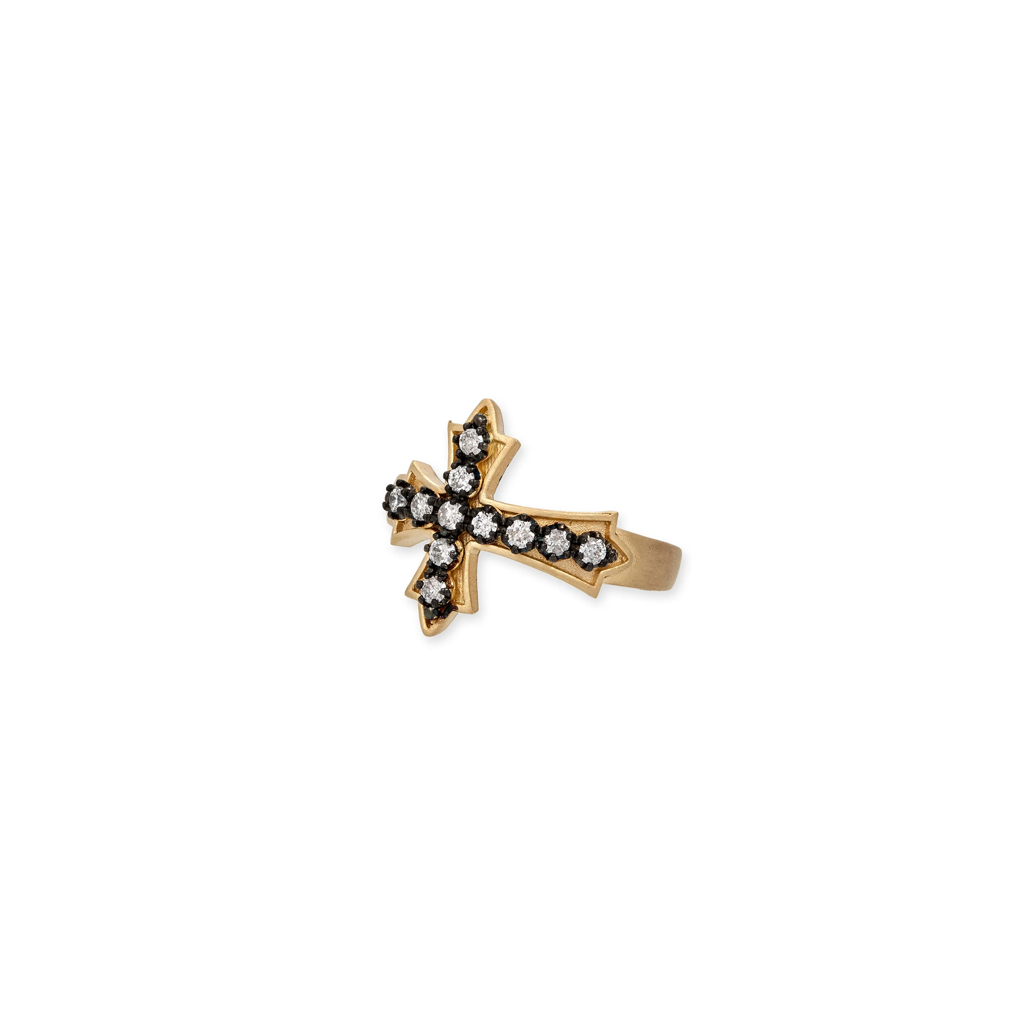 11 BLACK RHODIUM SOPHIA DIAMOND GOTHIC CROSS RING