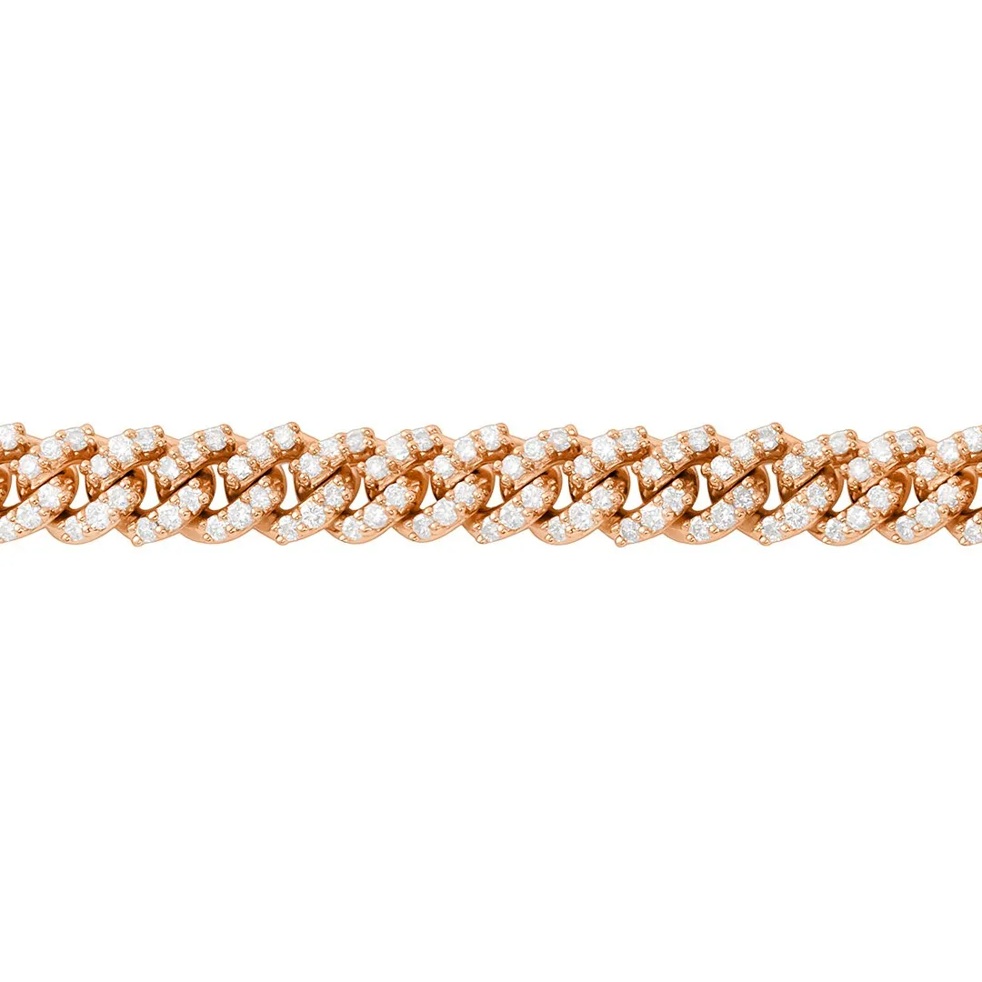 14k Rose Gold Diamond Cuban Bracelet 3.30 Ctw