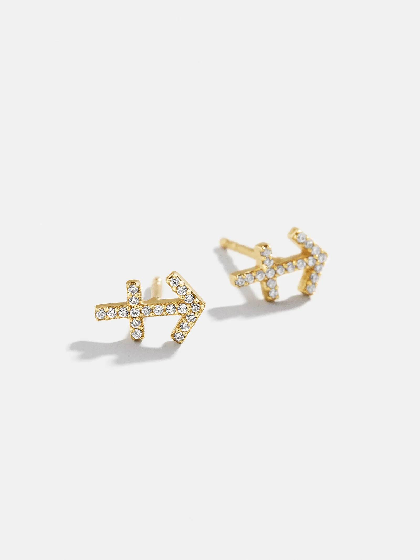 18K Gold Zodiac Earrings - Clear/Gold