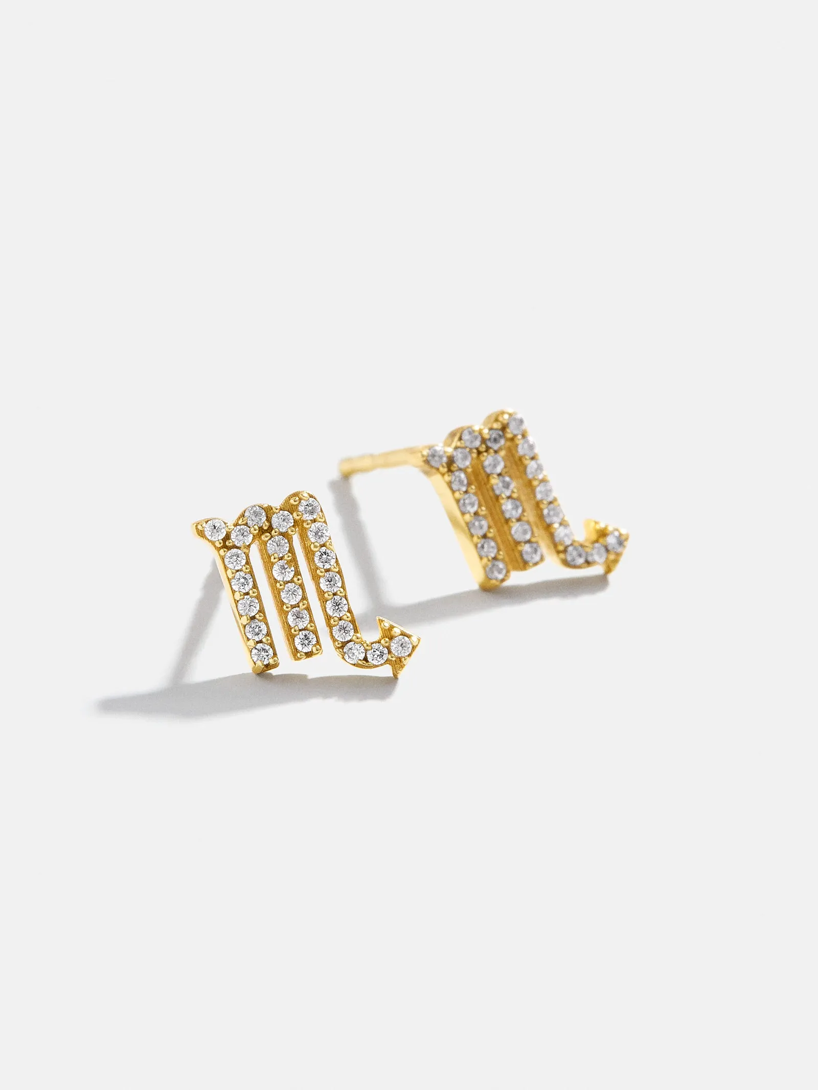 18K Gold Zodiac Earrings - Clear/Gold