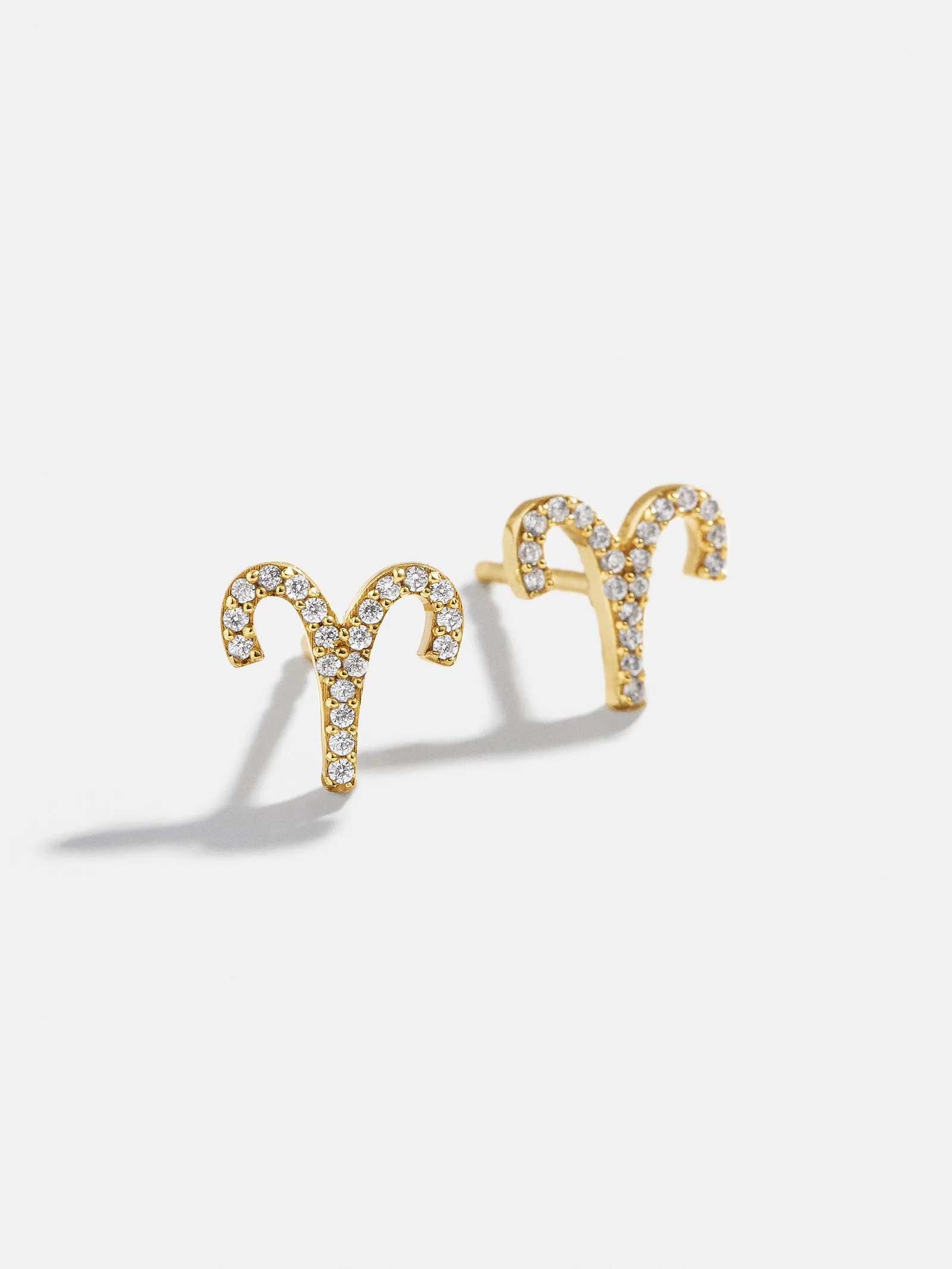 18K Gold Zodiac Earrings - Clear/Gold