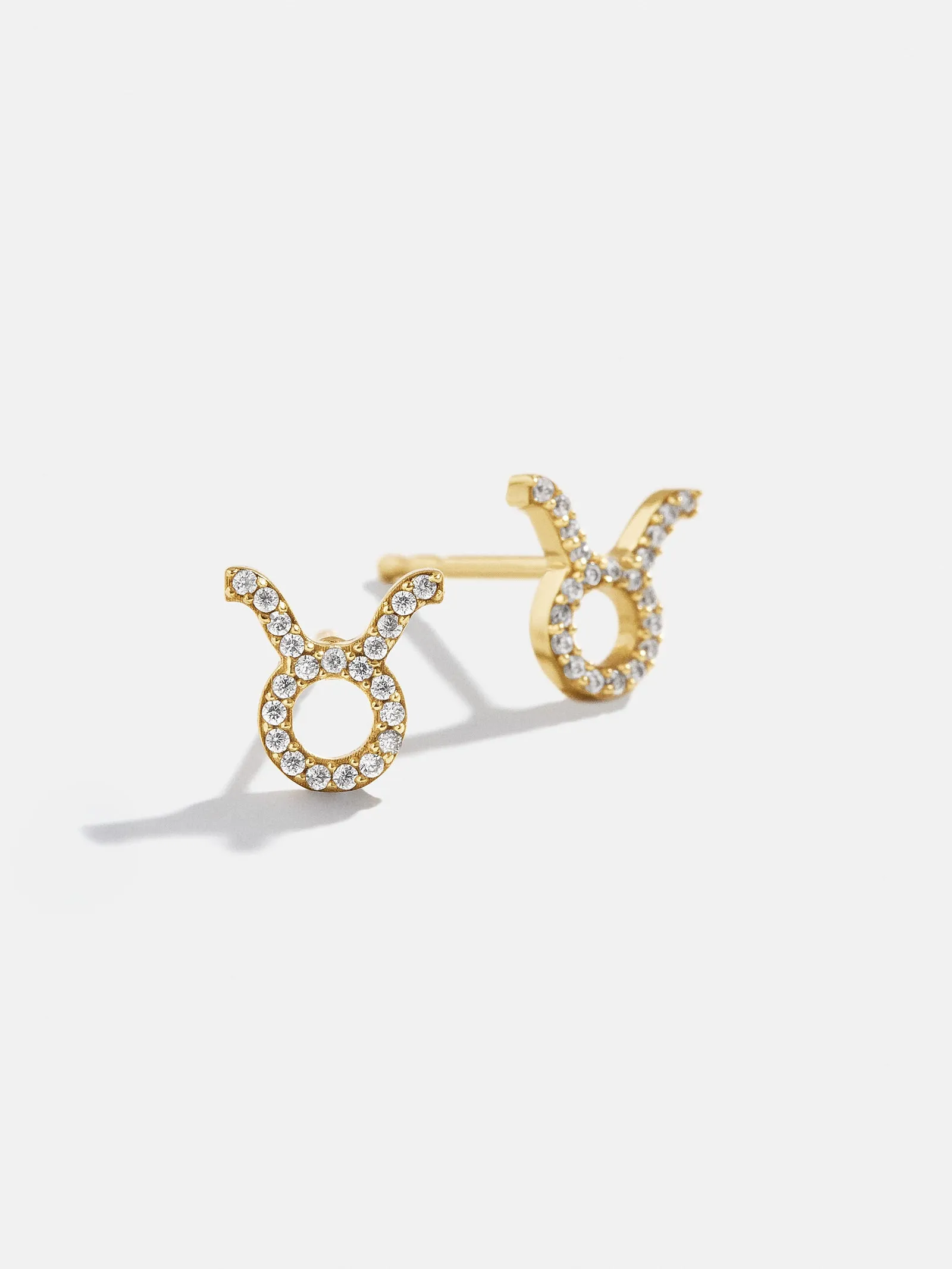 18K Gold Zodiac Earrings - Clear/Gold