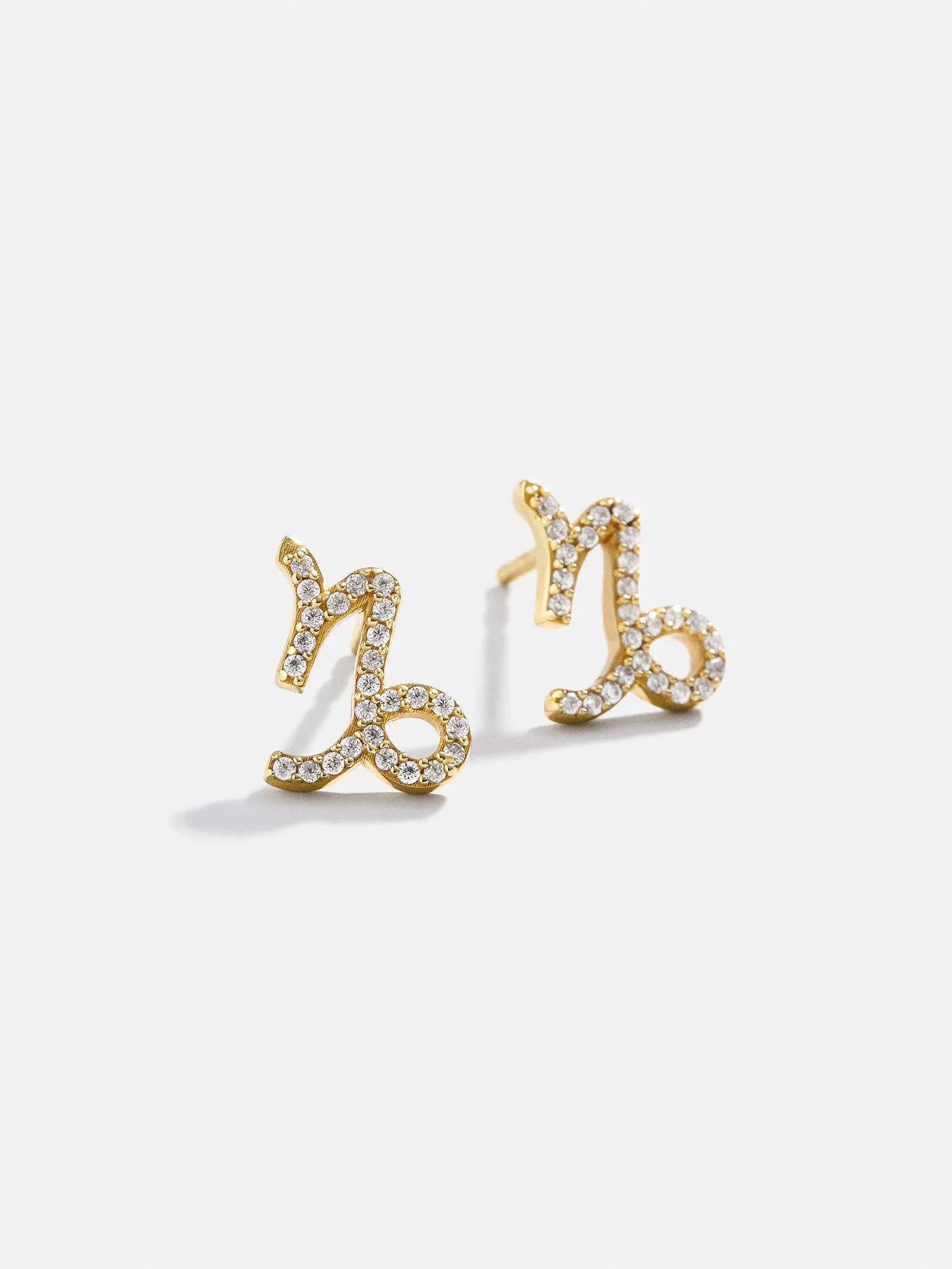 18K Gold Zodiac Earrings - Clear/Gold