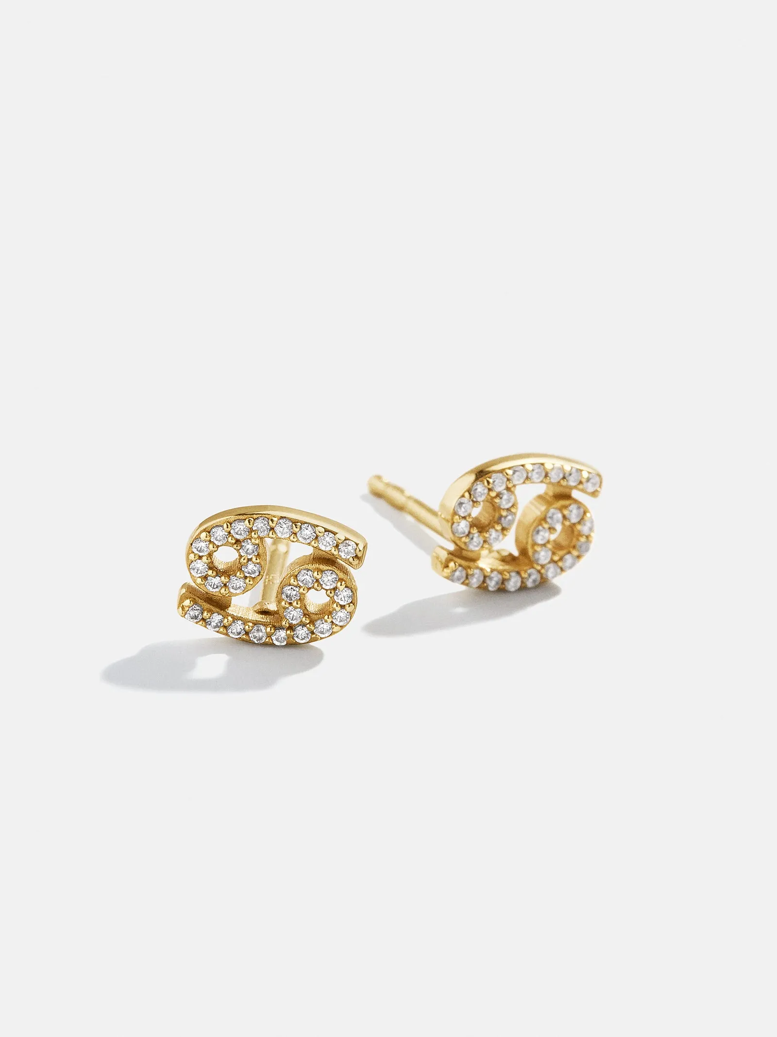 18K Gold Zodiac Earrings - Clear/Gold