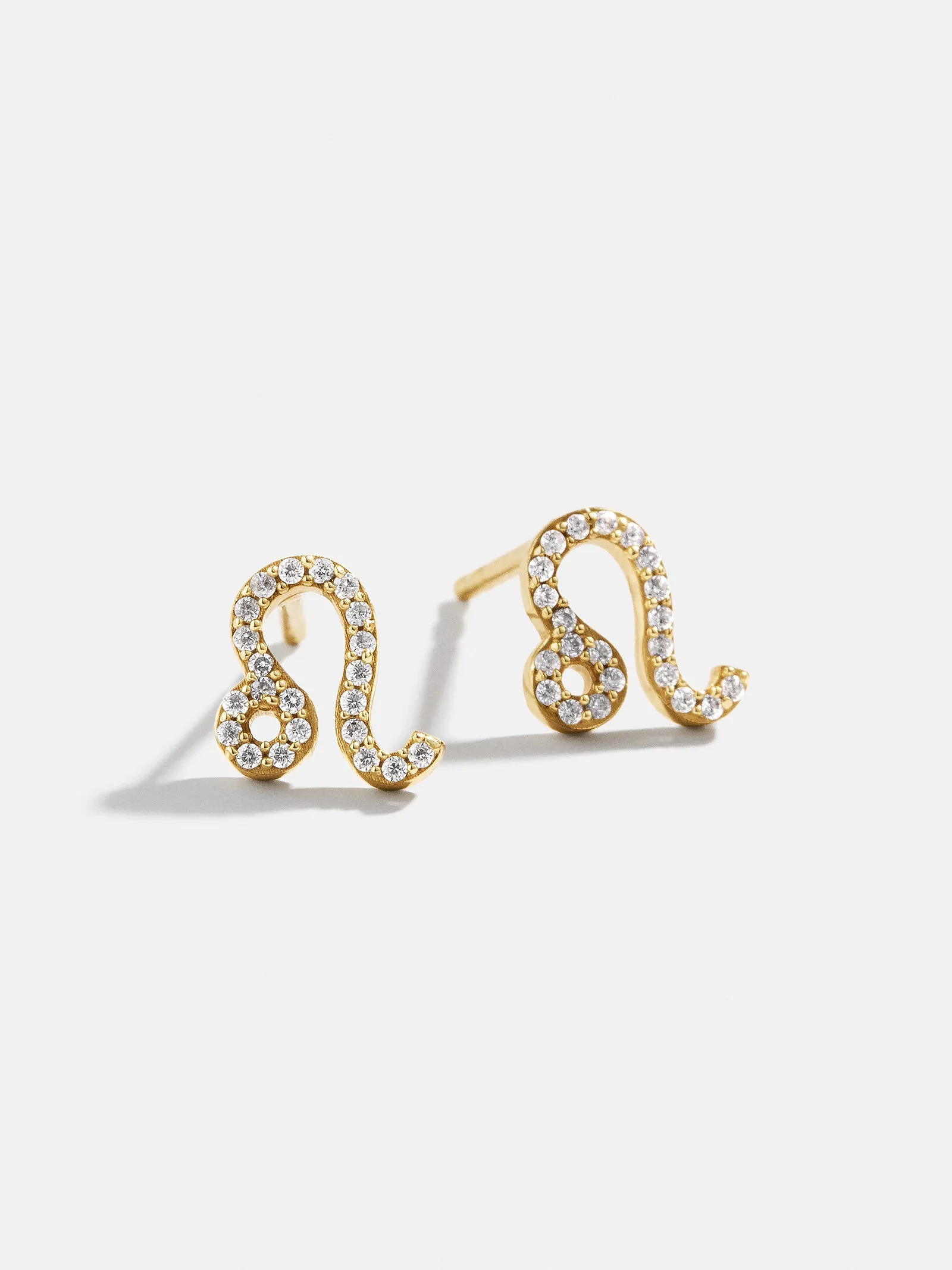 18K Gold Zodiac Earrings - Clear/Gold