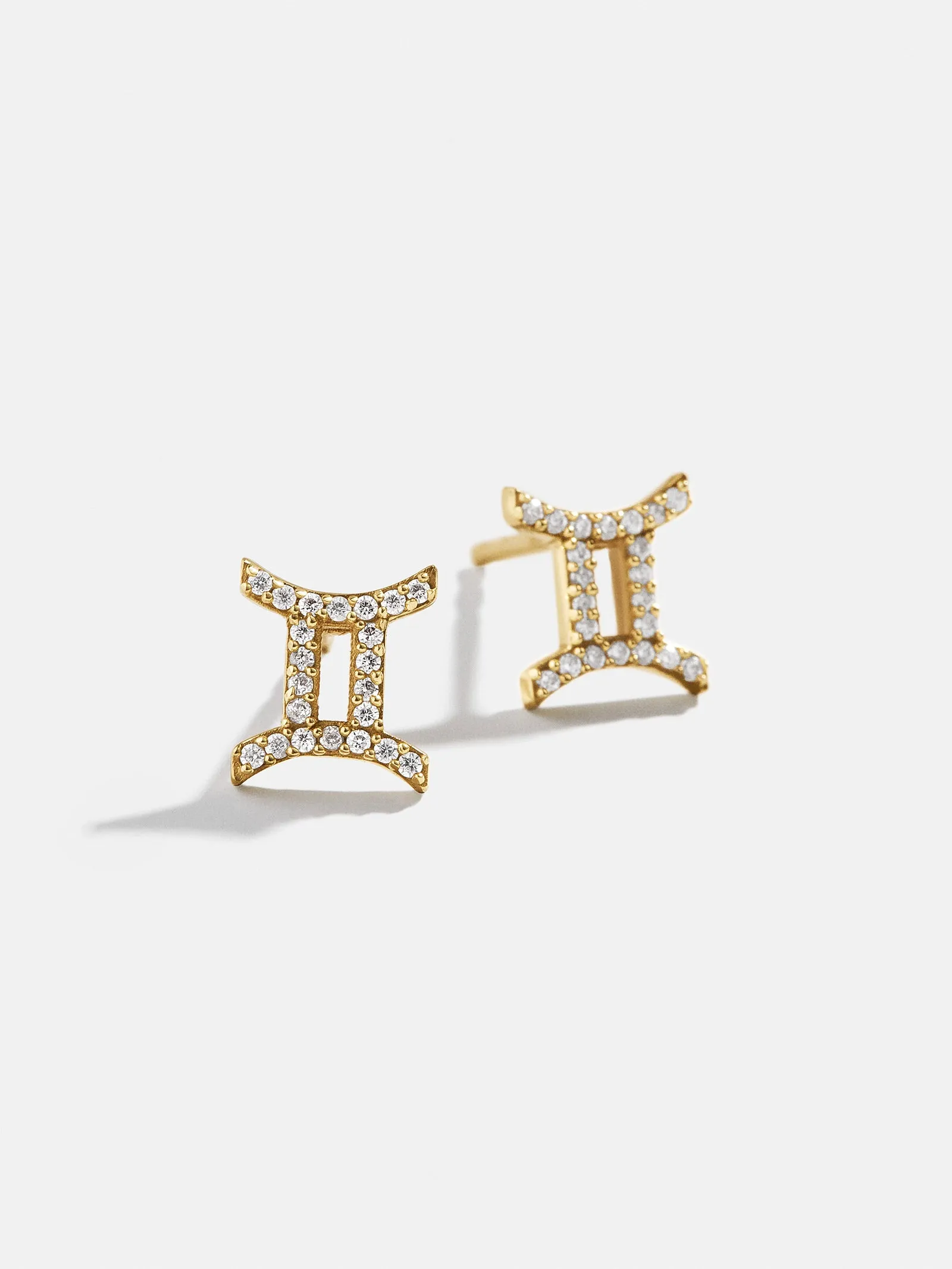 18K Gold Zodiac Earrings - Clear/Gold