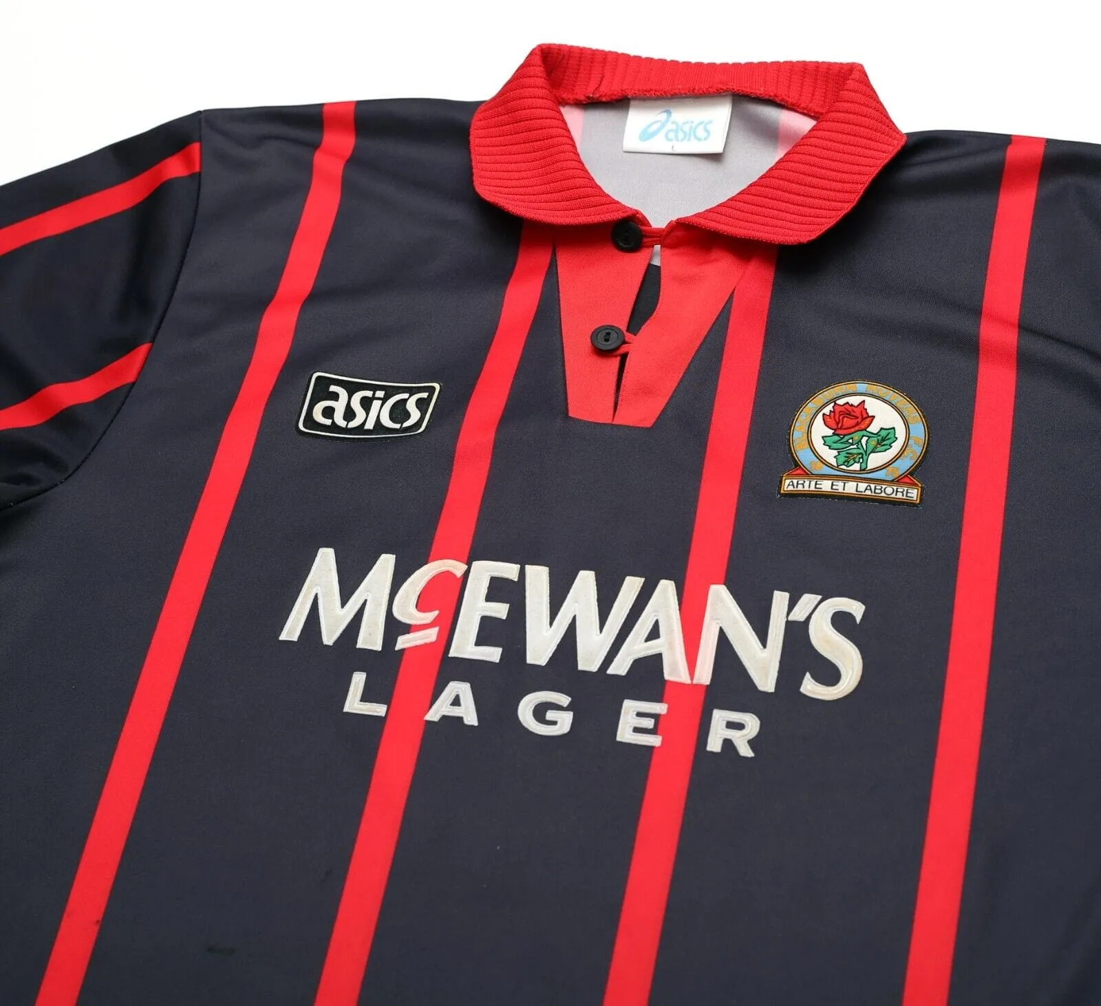 1994/95 SHEARER #9 Blackburn Rovers Vintage Asics Away Football Shirt Jersey (L)