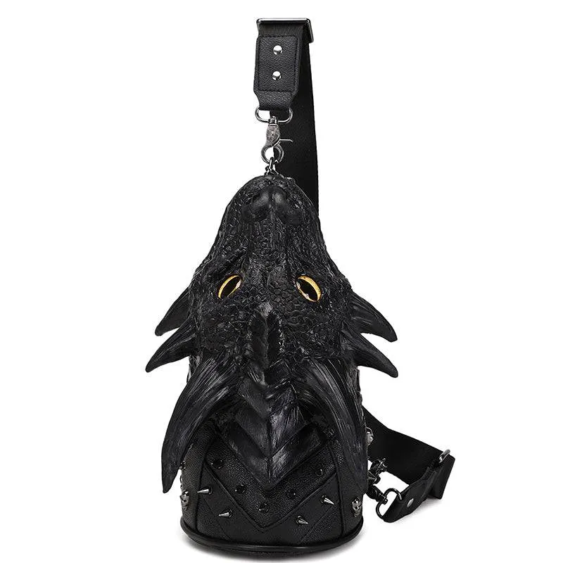 3D Backpack ,3d Chest Sling Messenger Bags Fashion Multi-Way Dragon Head Crossbody Bag