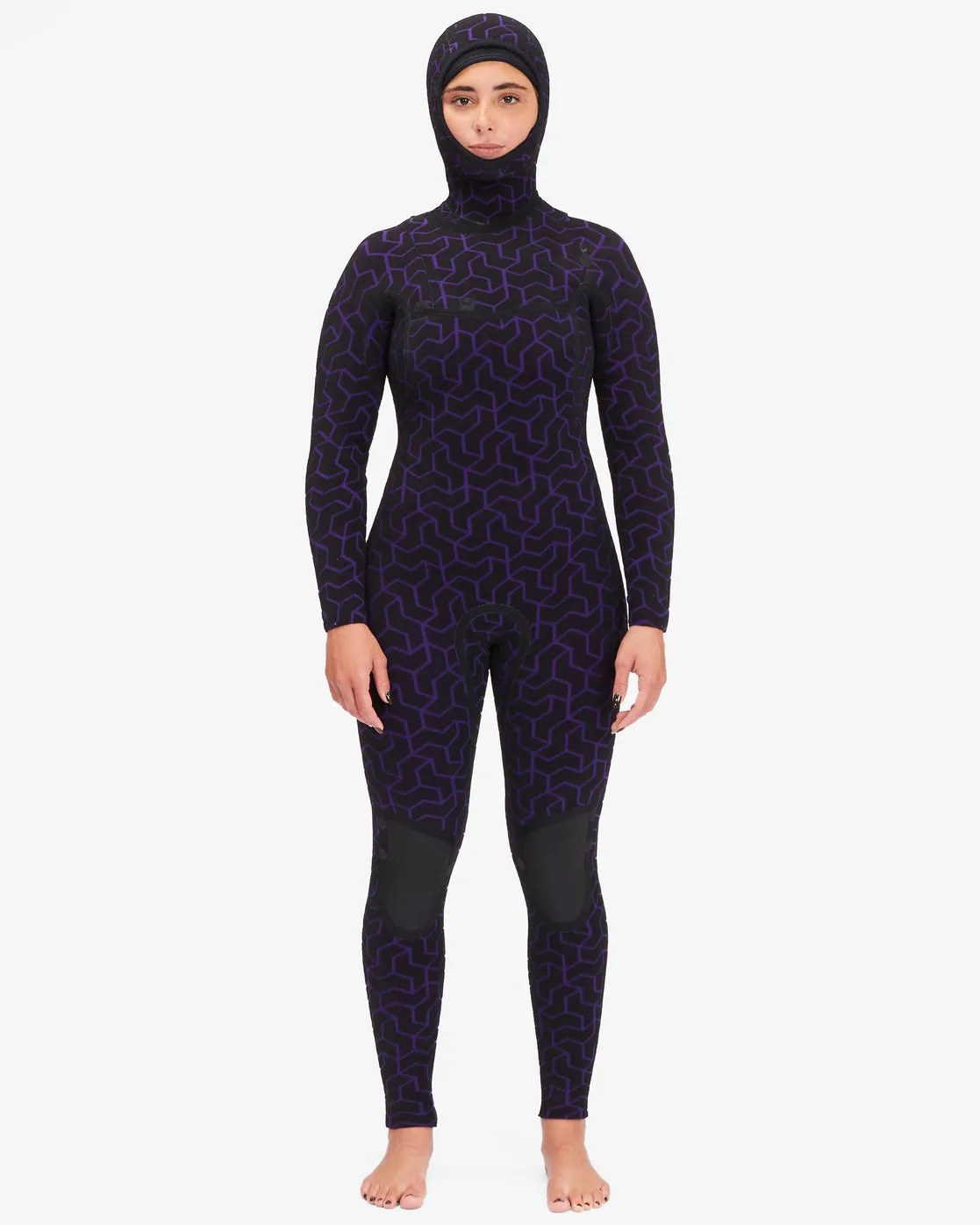 5/4 Furnace Chest Zip Hooded Wetsuit - Midnight Trails