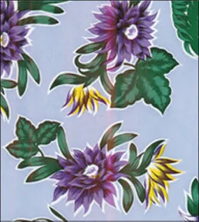 55 x 55 square Oilcloth Tablecloths in Tropical Flower Lavender