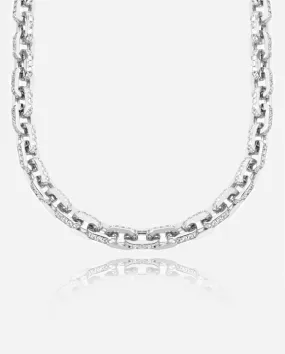 5mm Iced Box Chain - White Gold