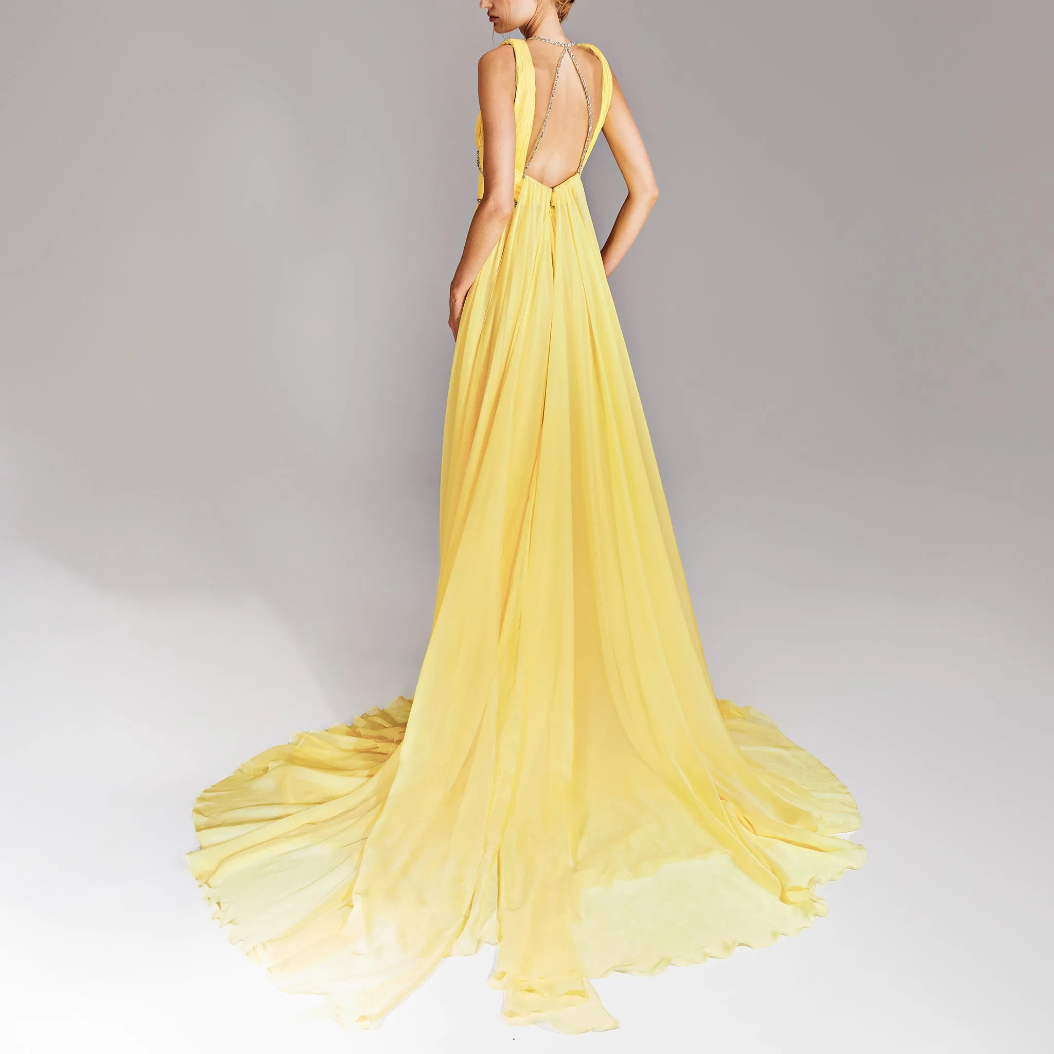 A High Slit Chiffon Dress