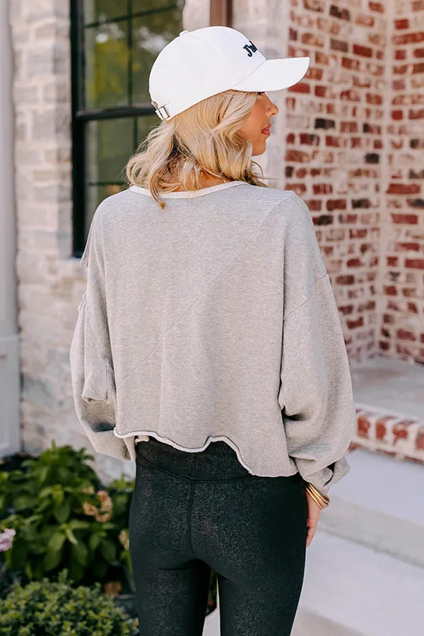 A Little Chilly Crop Sweatshirt In Grey