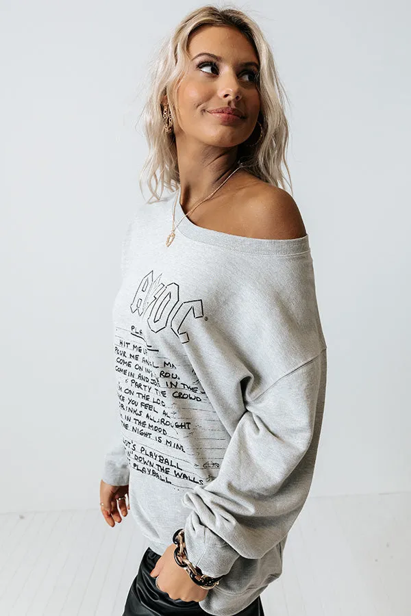 AC/DC Play Ball Lyrics Graphic Sweatshirt