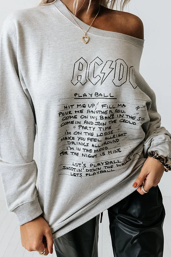 AC/DC Play Ball Lyrics Graphic Sweatshirt