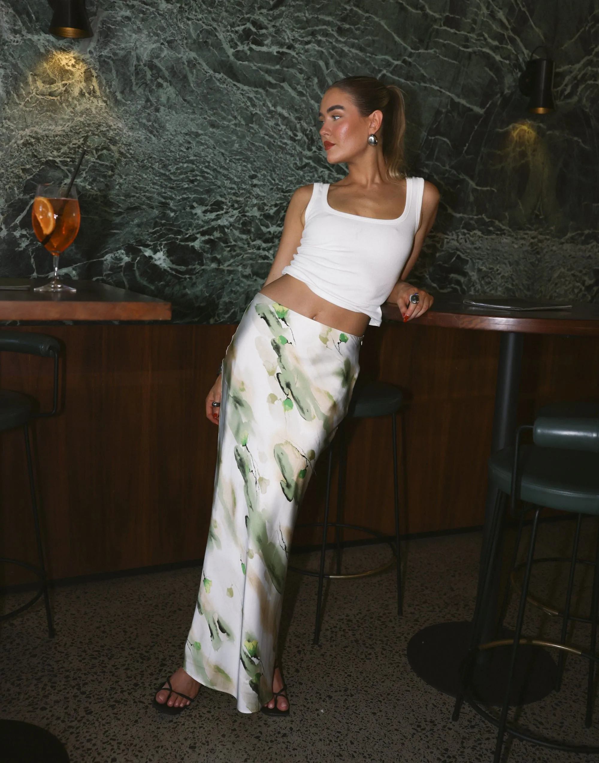 Adoette Maxi Skirt (Water Lily)