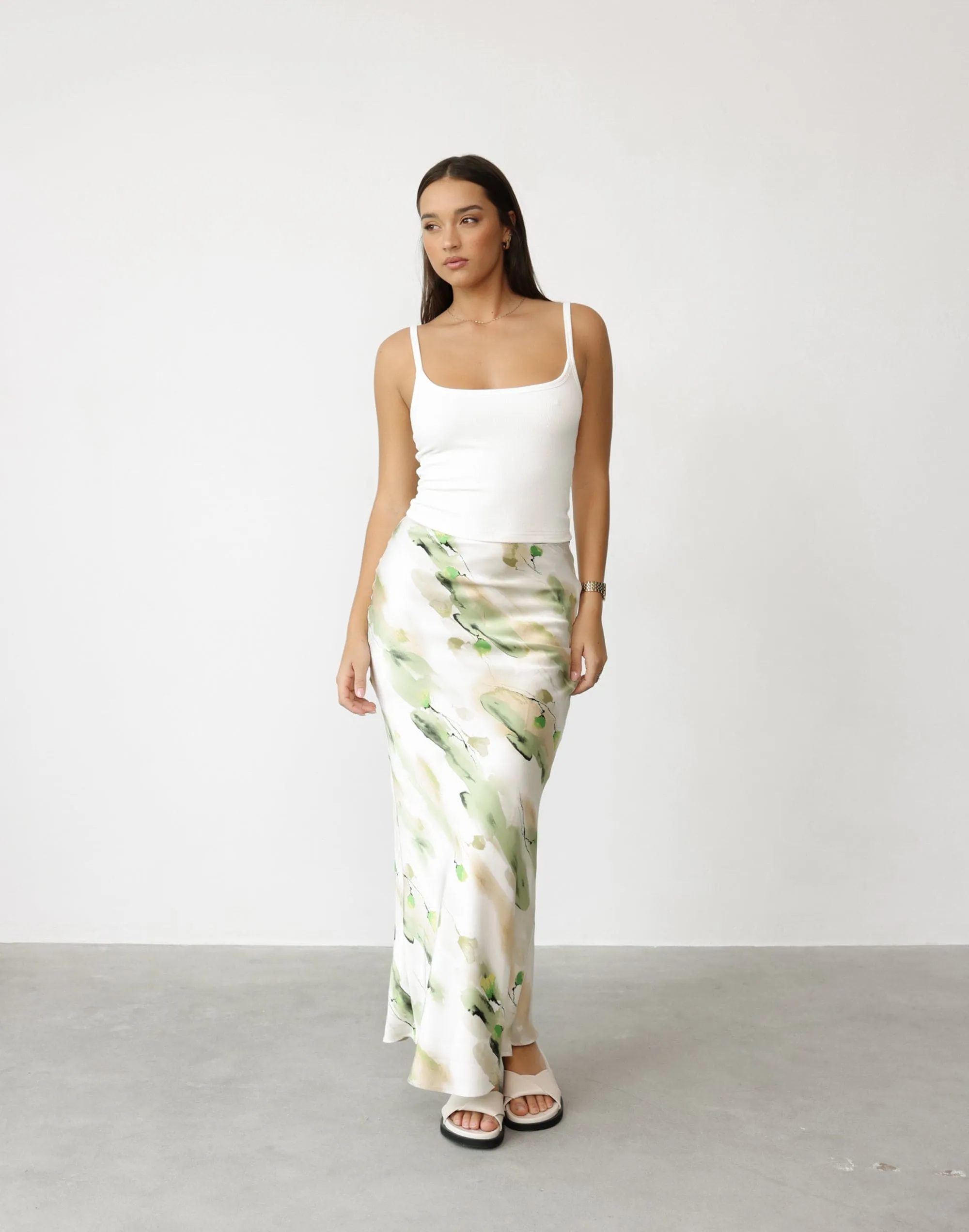 Adoette Maxi Skirt (Water Lily)