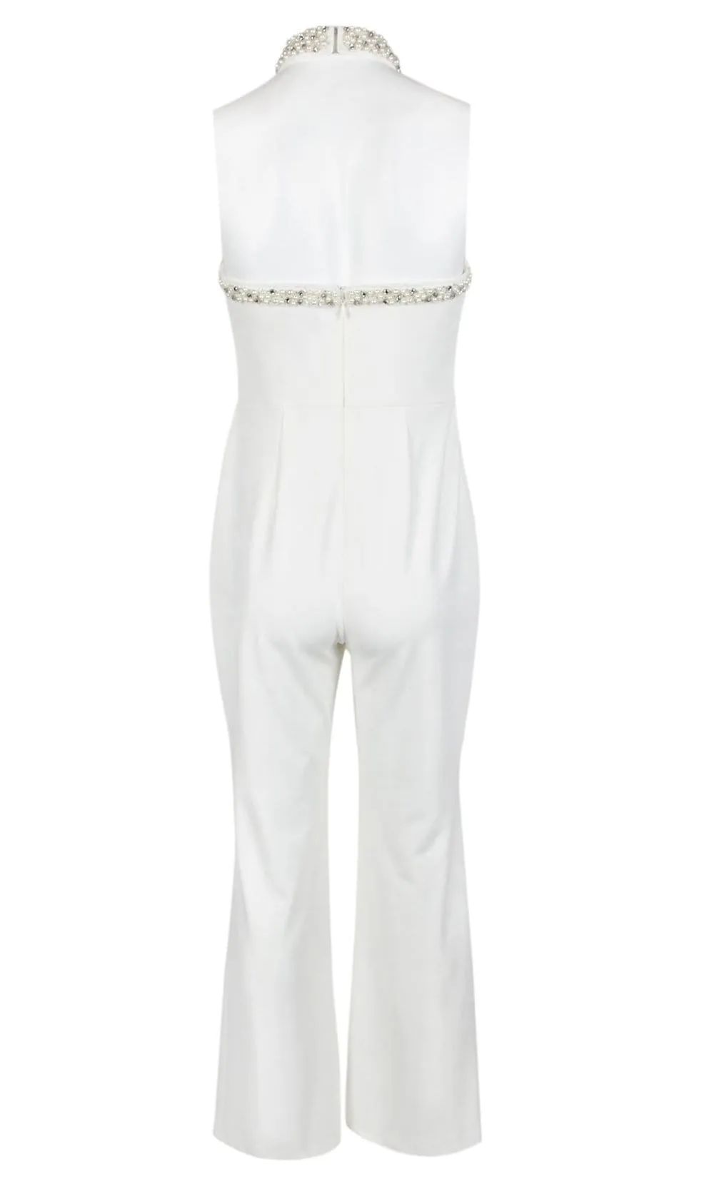 Adrianna Papell - AP1E204372 Pearl Beaded High Halter Jumpsuit