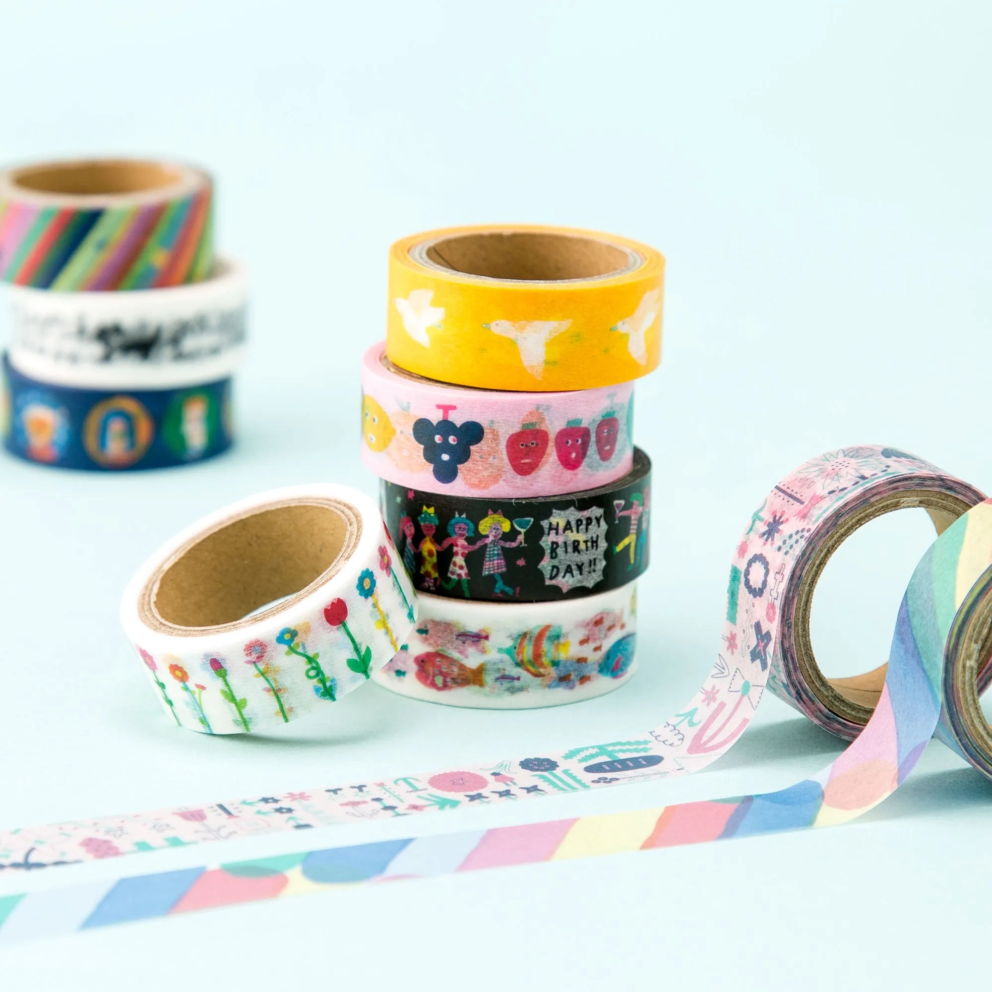 AIUEO Washi Tapes - flower