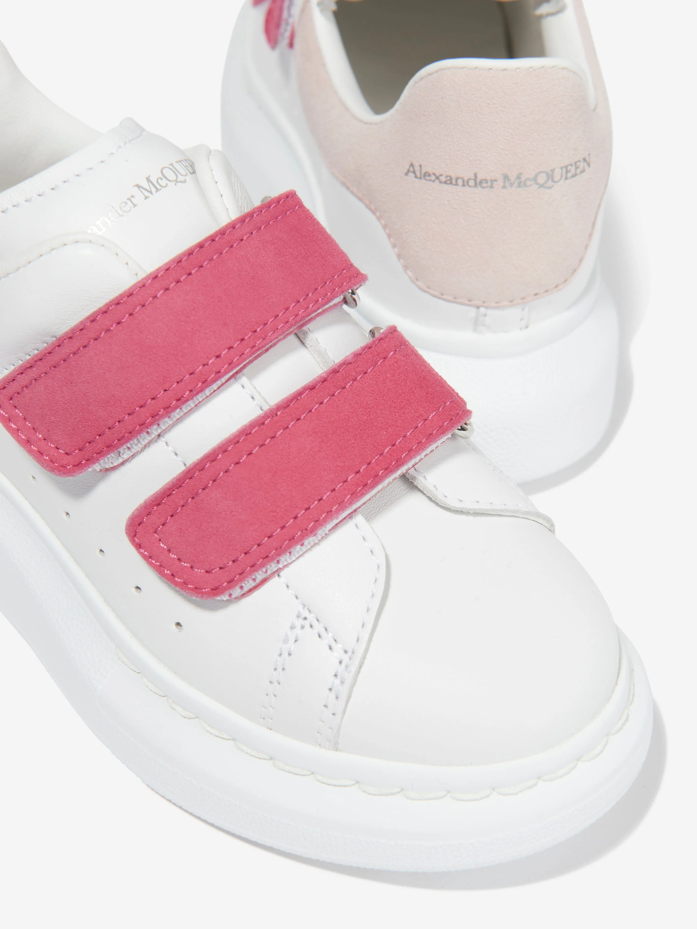 Alexander McQueen Girls Leather Velcro Strap Chunky Trainers