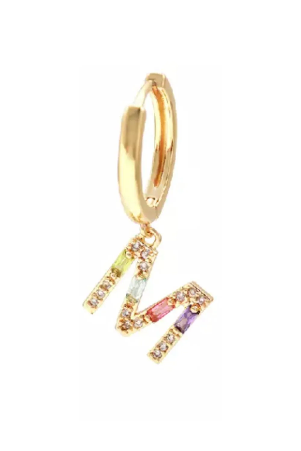 ALPHABET GEMSTONE HOOPS