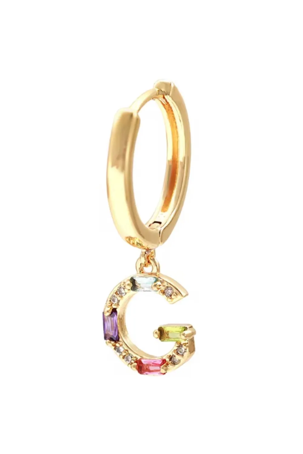 ALPHABET GEMSTONE HOOPS