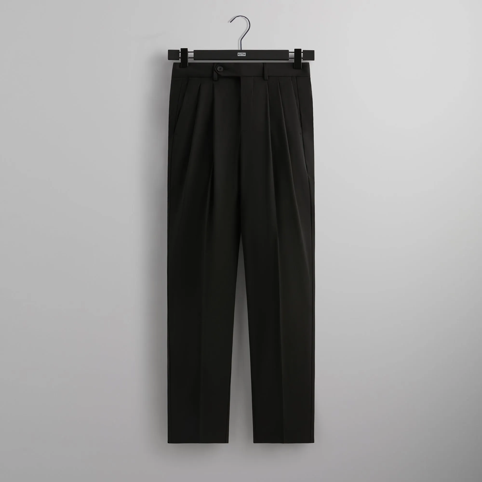 &Kin Tropical Wool Kylan Pleated Trouser - Black