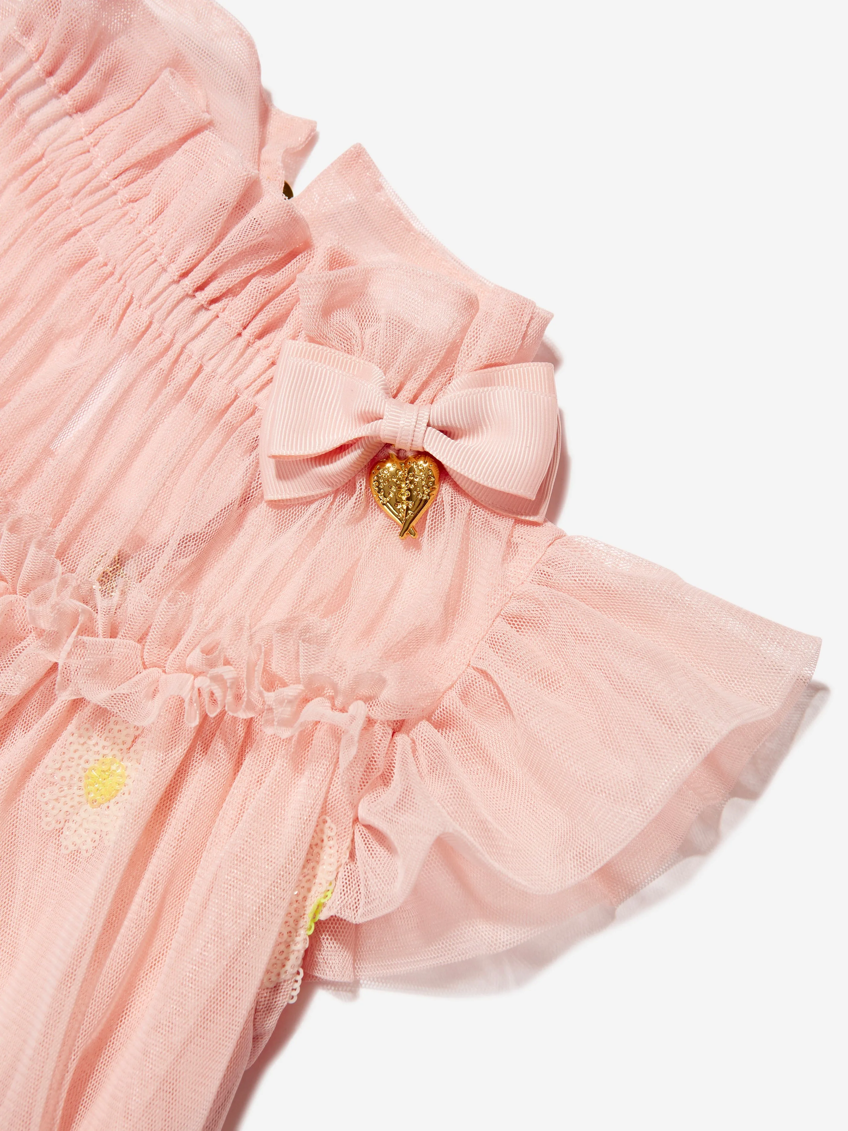 Angels Face Girls Marigold Sequin Daisy Dress in Pink