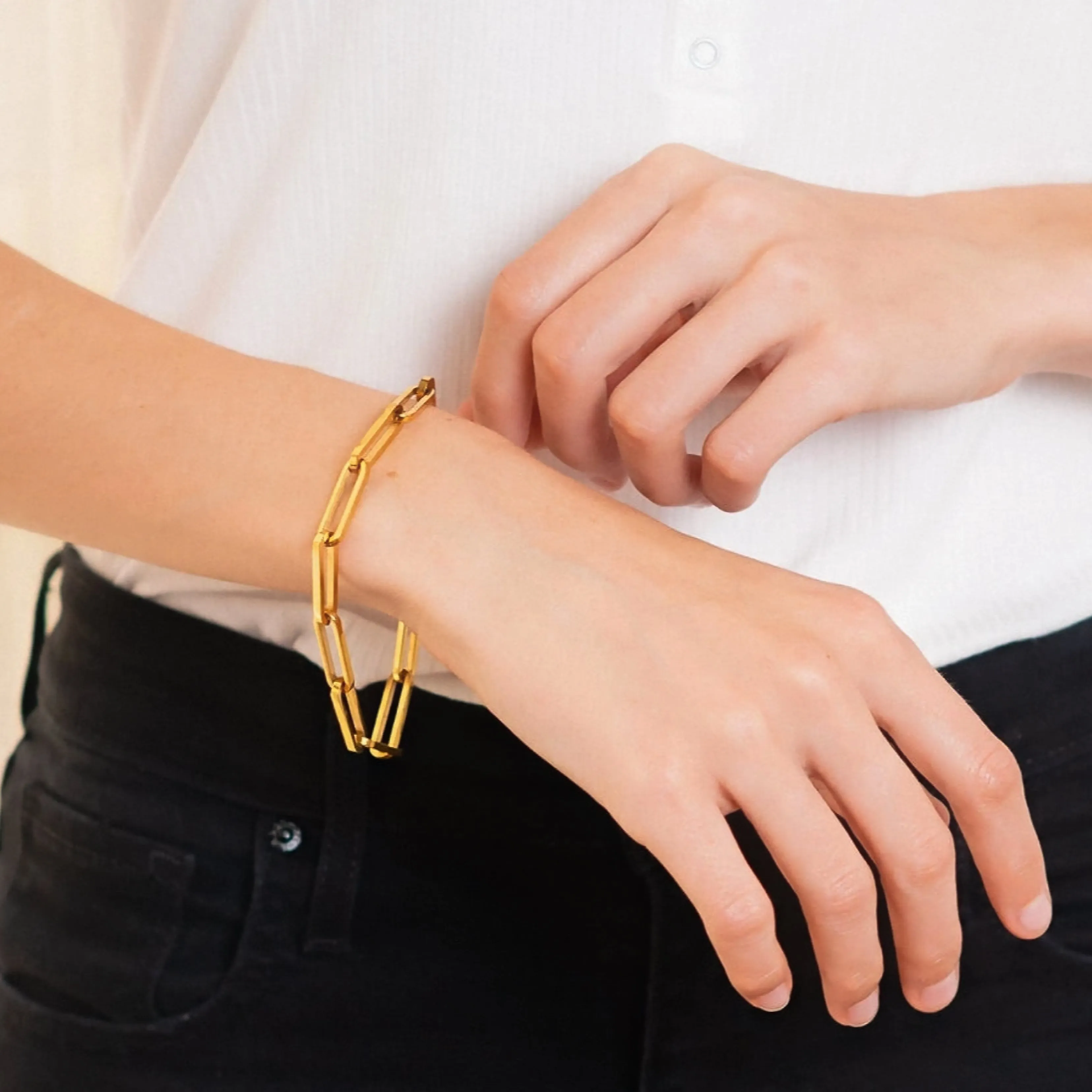 Asta Gold Paperclip Chain Bracelet