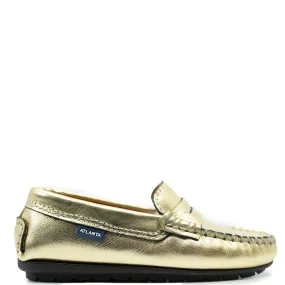 Atlanta Mocassin Metallic Gold Penny Loafer