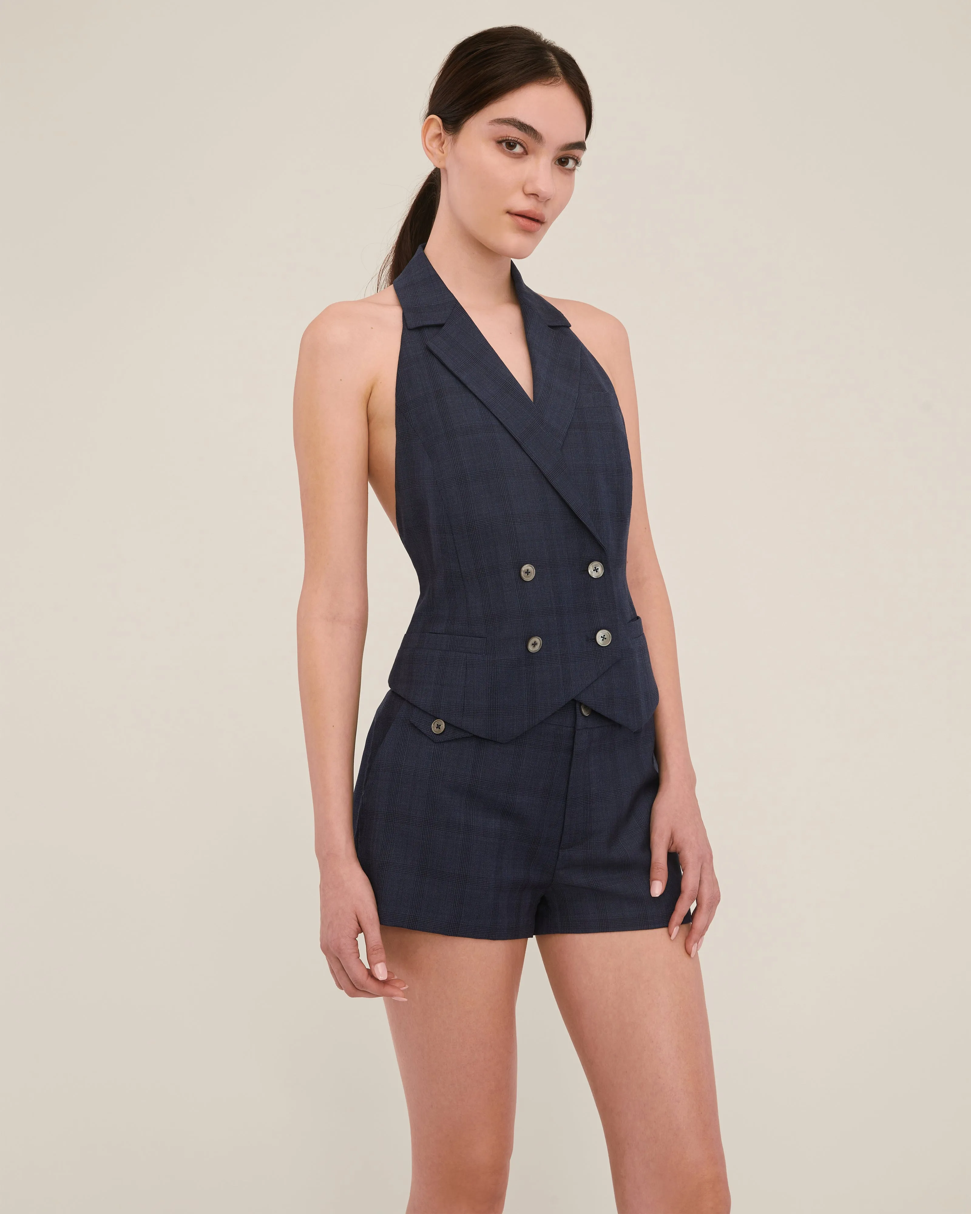 Ava Open Back Tuxedo Vest