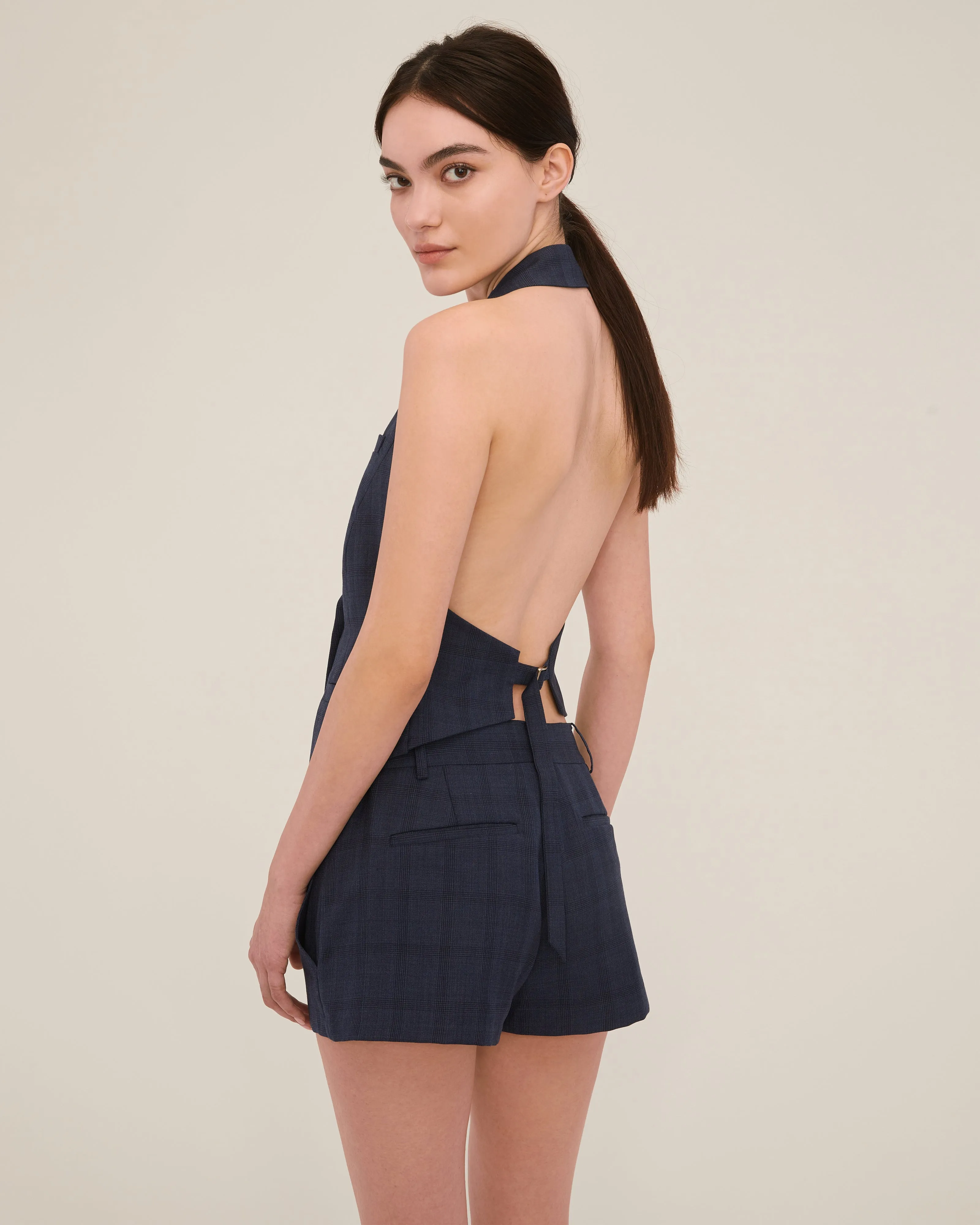 Ava Open Back Tuxedo Vest