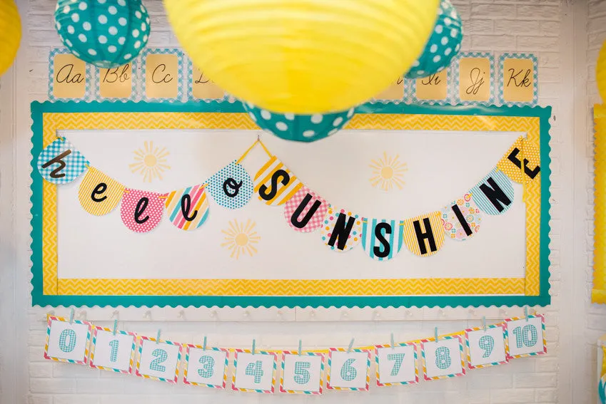 Banner Letters | "Hello! Sunshine Coral" Banner Letters | UPRINT | Schoolgirl Style