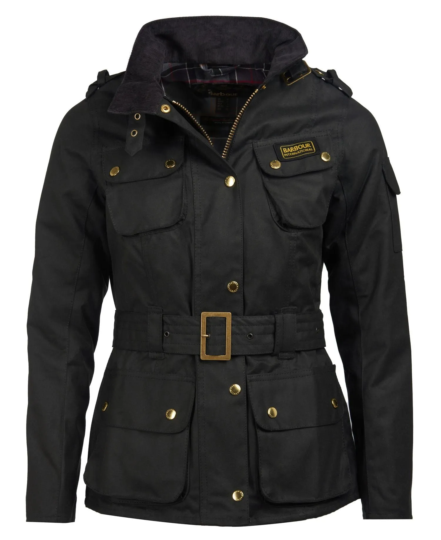 BARBOUR INTERNATIONAL LADIES WAXED JACKET BLACK