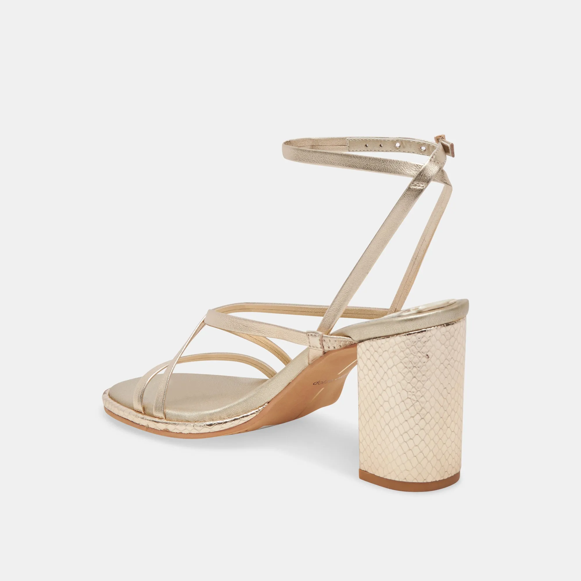 BARLY HEELS LIGHT GOLD METALLIC LEATHER