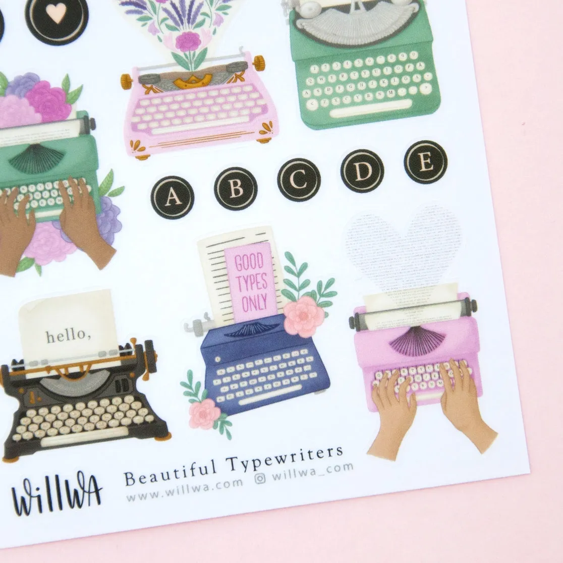 Beautiful Typewriter Sticker Sheet