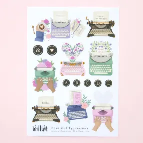 Beautiful Typewriter Sticker Sheet