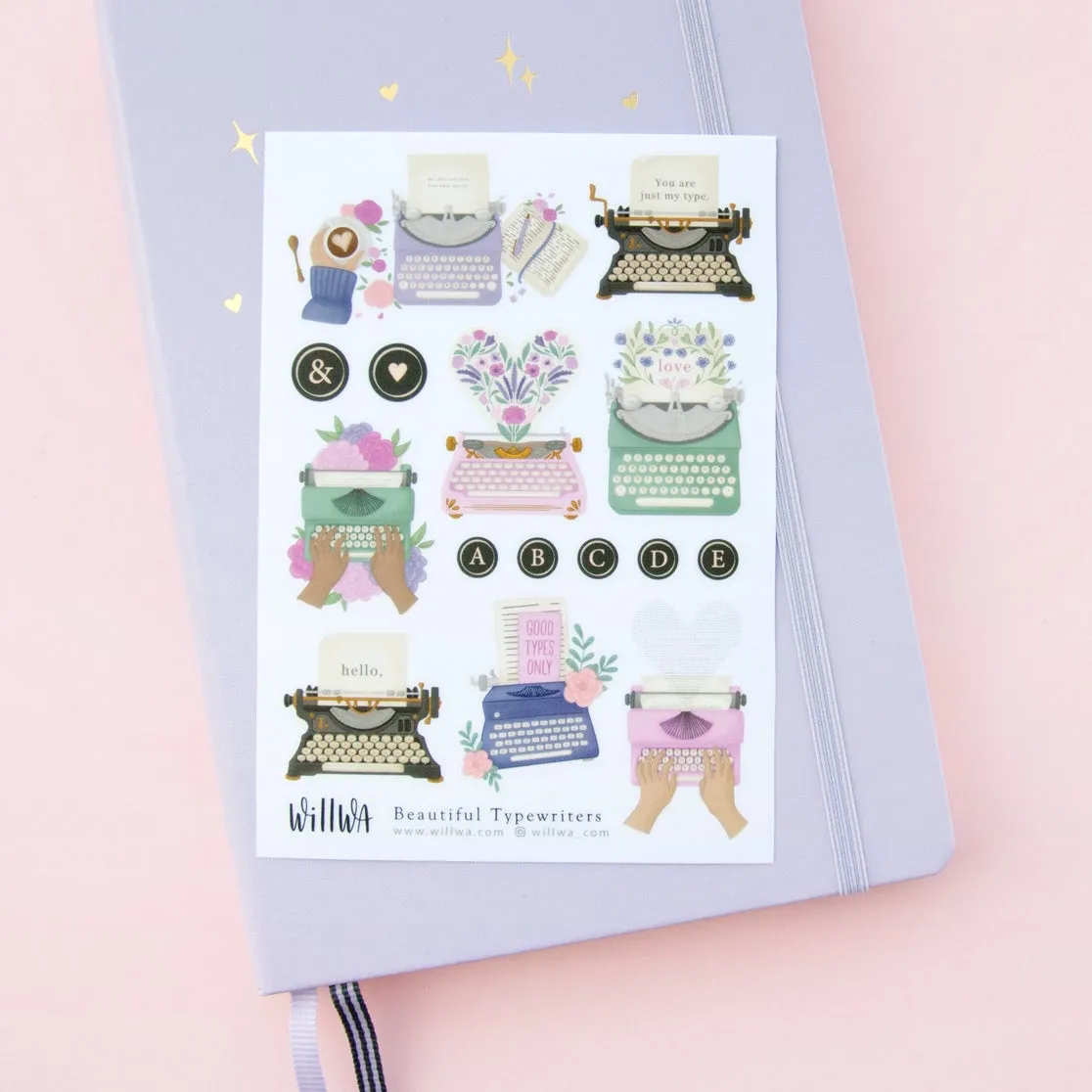 Beautiful Typewriter Sticker Sheet