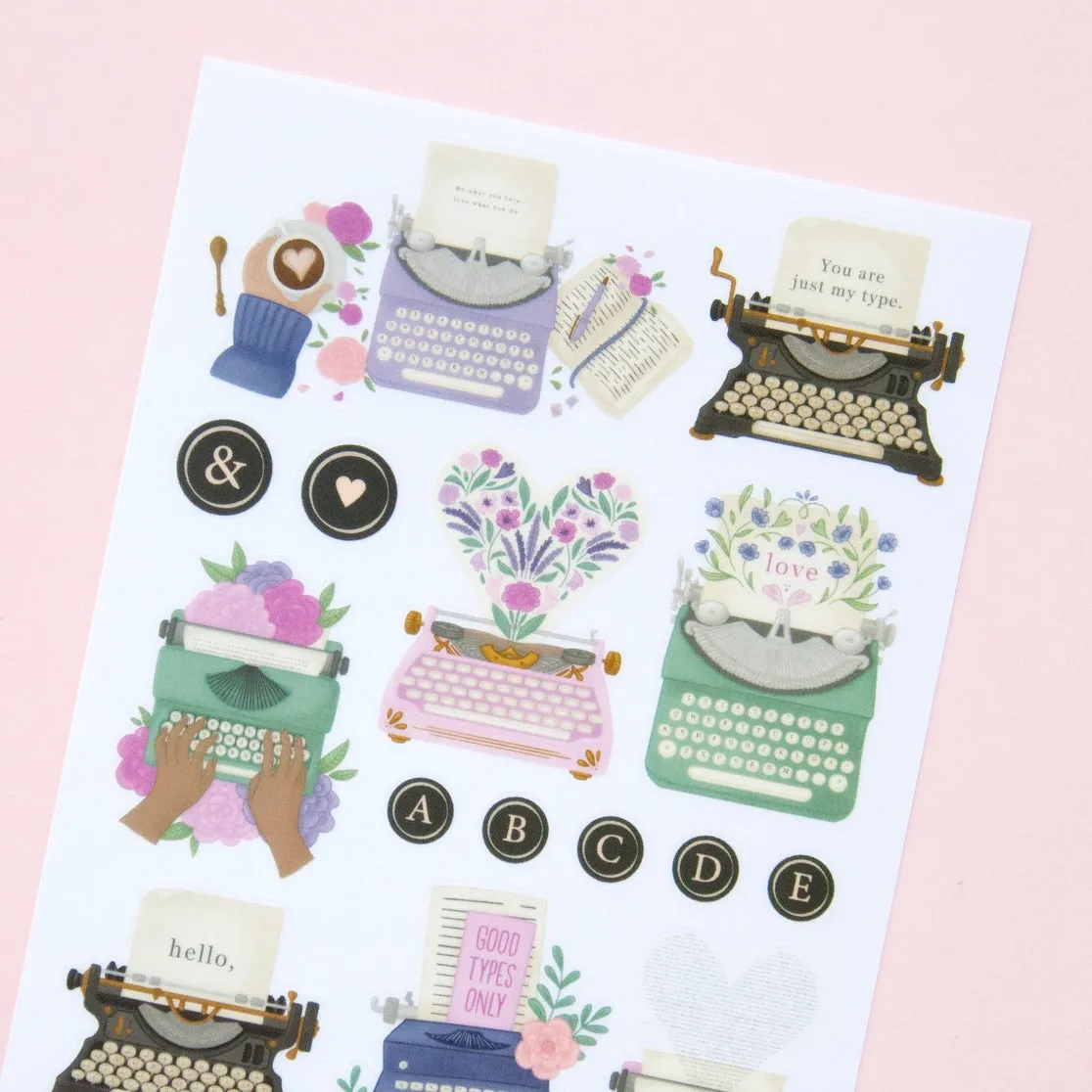 Beautiful Typewriter Sticker Sheet