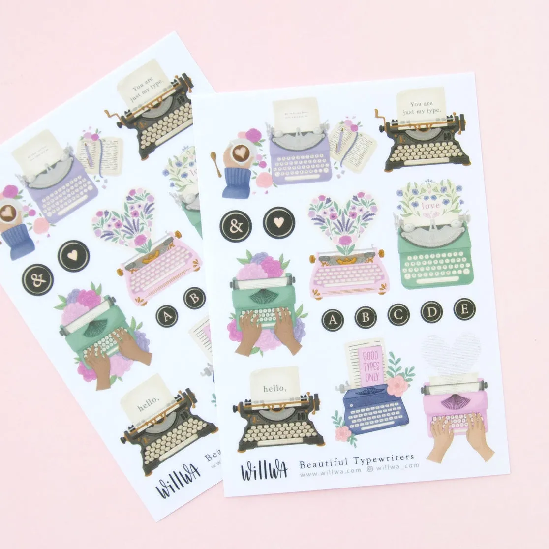 Beautiful Typewriter Sticker Sheet