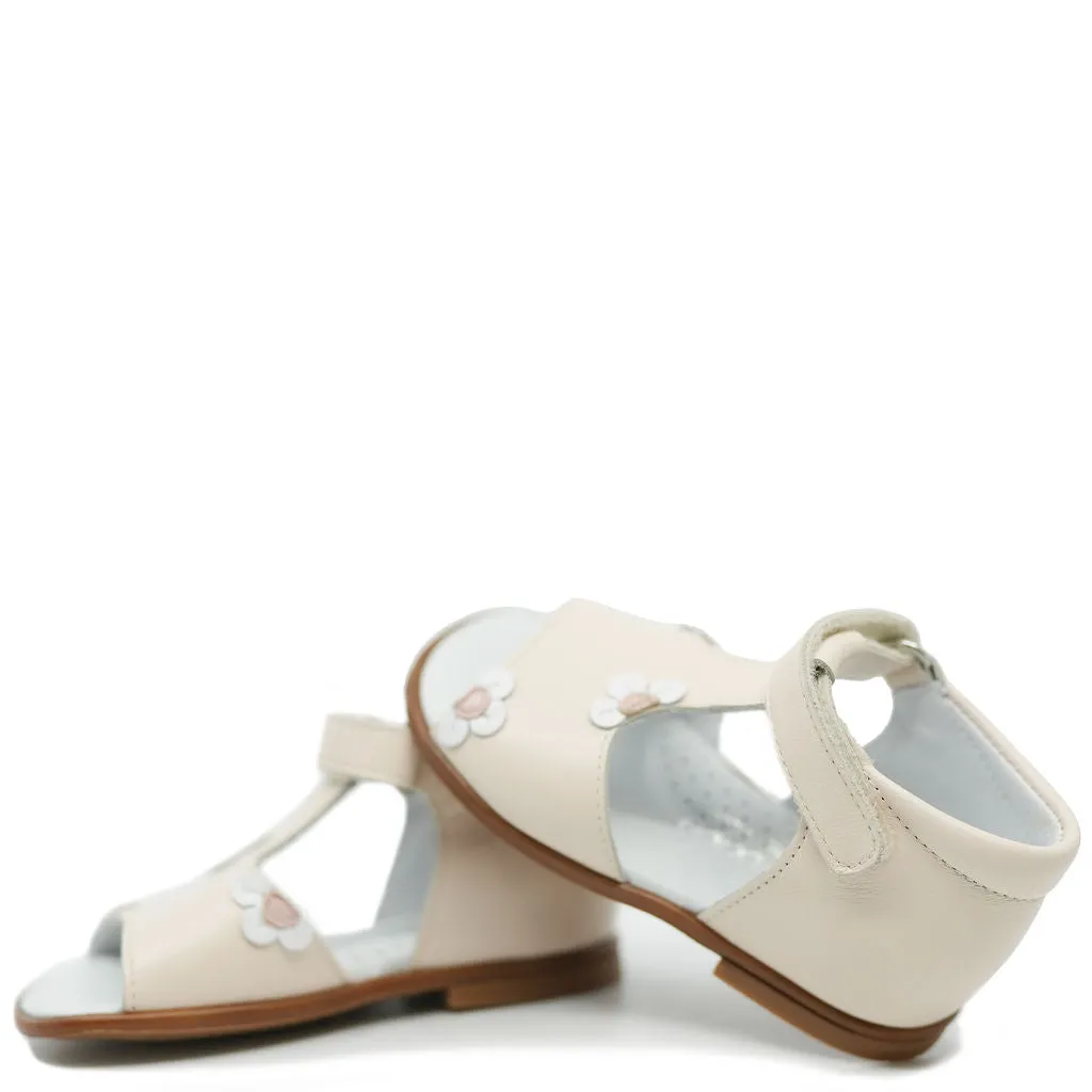 Beberlis Skin Flower T Strap Baby Sandal