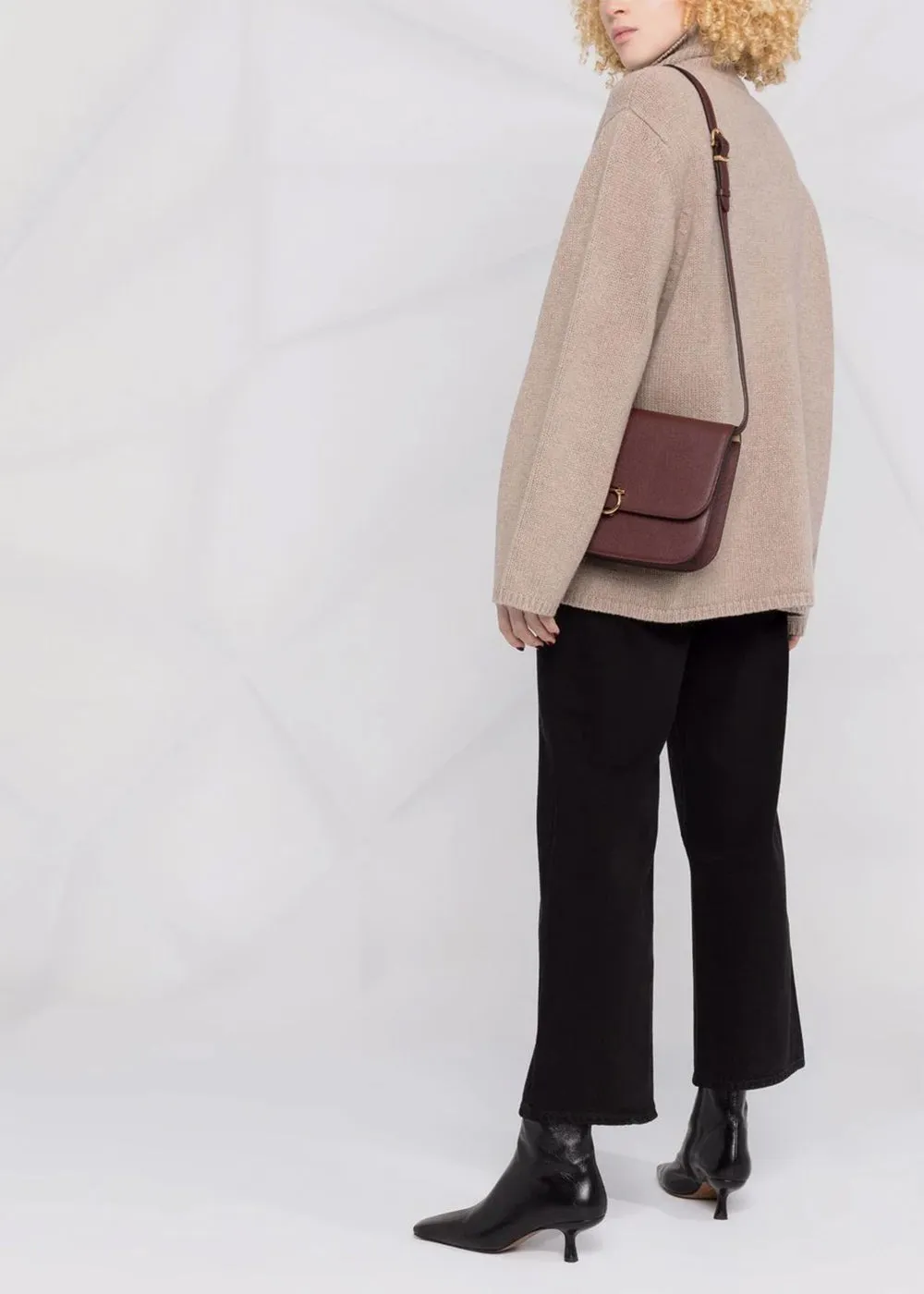 Beige Wool Cashmere Turtleneck Jumper