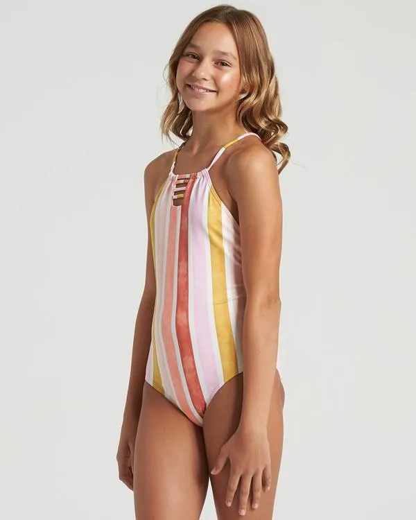 BILLABONG So Stoked One Piece Swimsuit Girls Multi