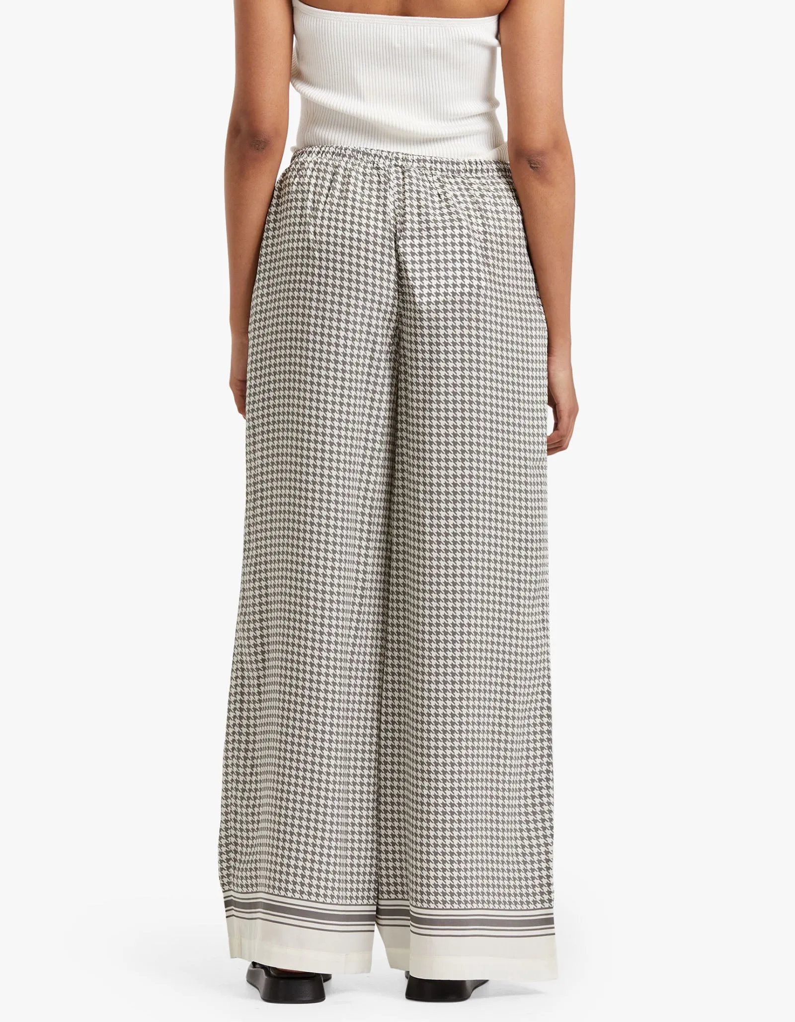 Blake Wide Leg Pant - Charcoal Houndstooth