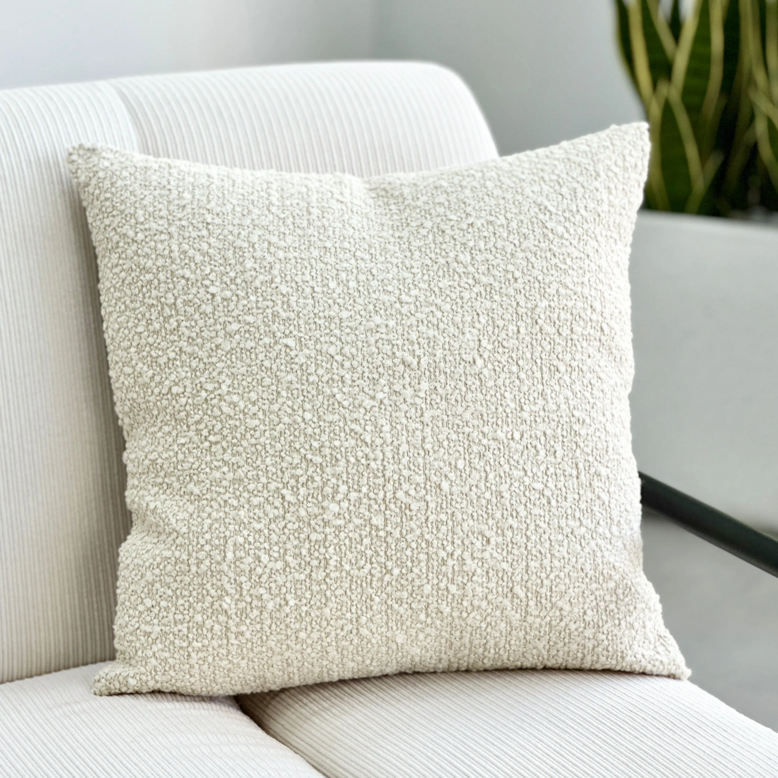 Bouclé Ivory Square Pillow